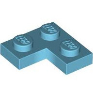 Lego destička 2x2 roh, azurová střední (4655250, 6013824, 6293739)